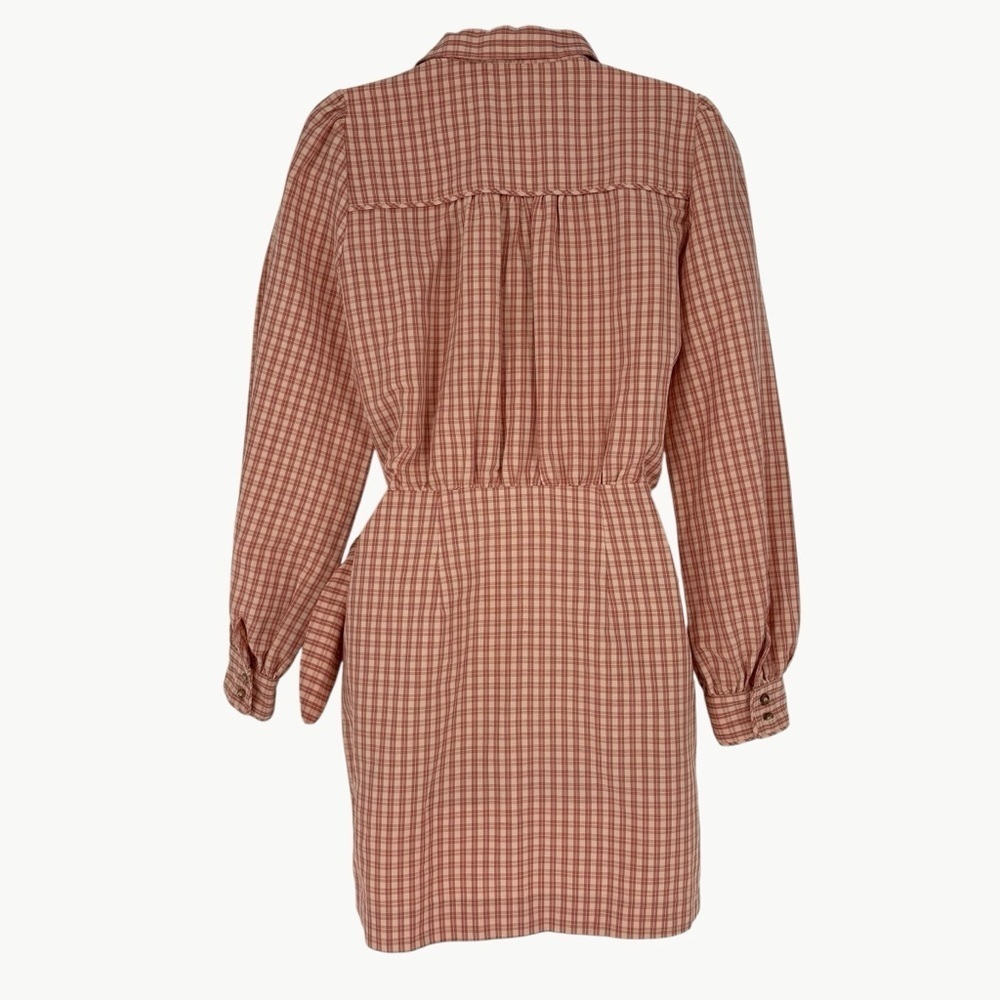 Sézane Jamey Linen Blend Wrap Shirt Mini Dress Size EU 36 US 4 Rose Pink - Picture 4 of 14